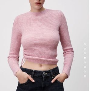 Zara side pleat knit sweater